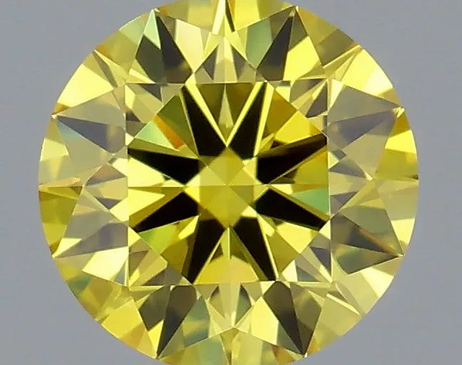 0.52ct Round Lab Grown Diamond (Colour Fancy Vivid Yellow, Clarity VVS2, Cut ID, IGI Certified)