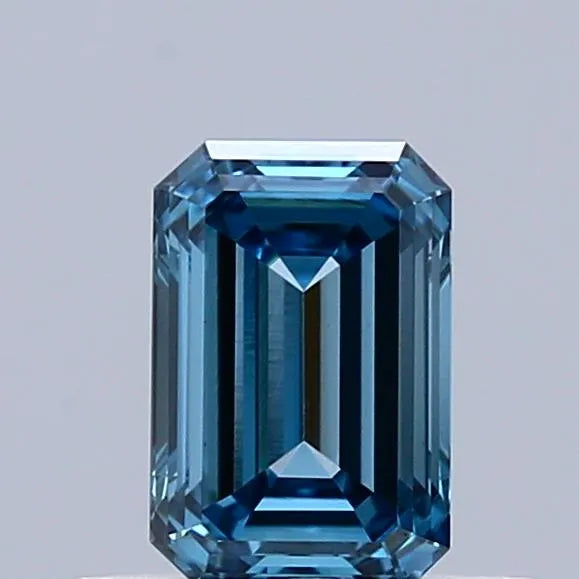 0.53ct Emerald Lab Grown Diamond (Colour Fancy Vivid Blue, Clarity VVS2, IGI Certified)