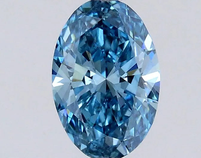 0.53ct Oval Lab Grown Diamond (Colour Fancy Vivid Blue, Clarity VS1, IGI Certified)