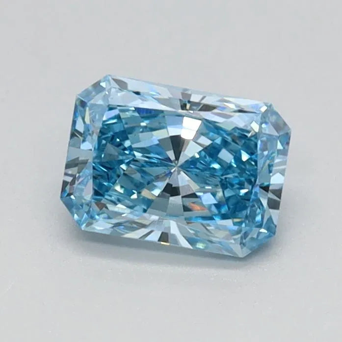 0.53ct Radiant Lab Grown Diamond (Colour Fancy Vivid Blue, Clarity VVS2, IGI Certified)