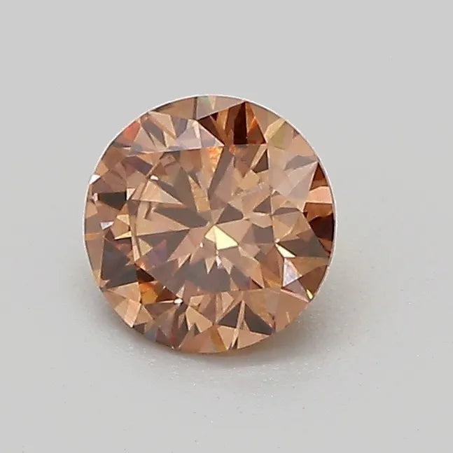 0.53ct Round Lab Grown Diamond (Colour Fancy Light Brown, Clarity VS1, Cut EX, IGI Certified)