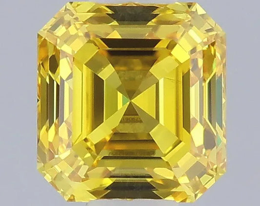 0.54ct Asscher Lab Grown Diamond (Colour Fancy Vivid Yellow, Clarity VVS2, IGI Certified)