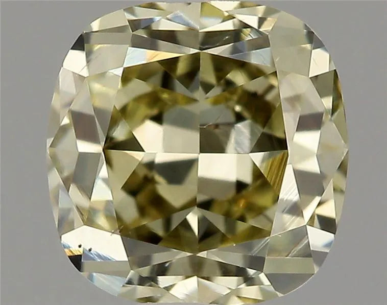 0.54ct Cushion modified Natural Diamond (Colour Fancy Yellow, Clarity VS2, GIA Certified)