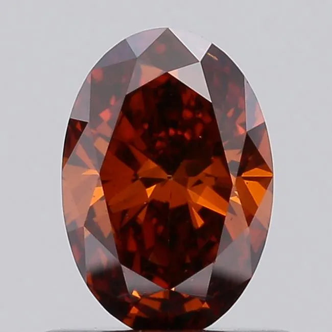 0.54ct Oval Lab Grown Diamond (Colour Fancy Deep Orange, Clarity VS2, IGI Certified)
