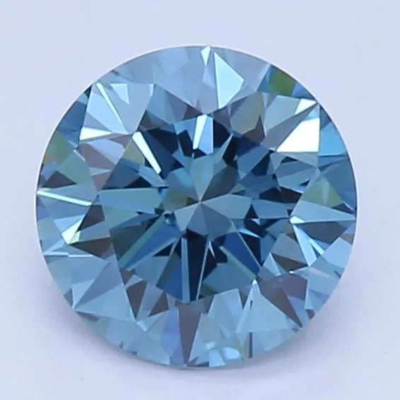 0.54ct Round Lab Grown Diamond (Colour Fancy Vivid Blue, Clarity VVS2, Cut EX, IGI Certified)