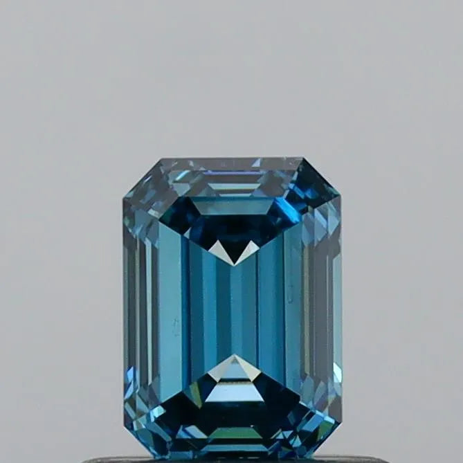 0.55ct Emerald Lab Grown Diamond (Colour Fancy Vivid Blue, Clarity VVS1, IGI Certified)