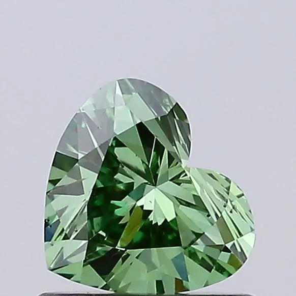 0.55ct Heart Lab Grown Diamond (Colour Fancy Vivid Green, Clarity VS2, IGI Certified)