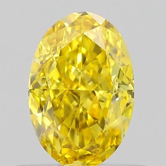 0.55ct Oval Lab Grown Diamond (Colour Fancy Vivid Yellow, Clarity VS2, IGI Certified)
