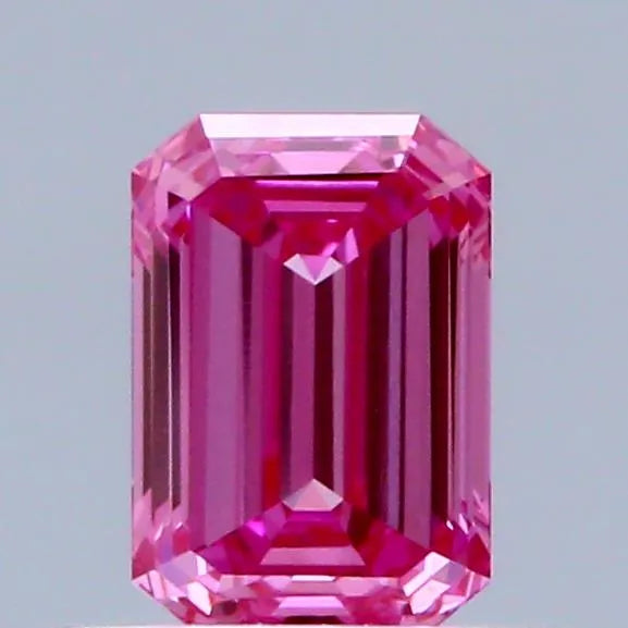 0.56ct Emerald Lab Grown Diamond (Colour Fancy Vivid Pink, Clarity VVS2, IGI Certified)
