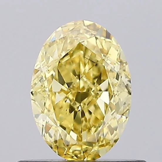 0.56ct Oval Lab Grown Diamond (Colour Fancy Intense Yellow, Clarity VS2, Cut GD, IGI Certified)