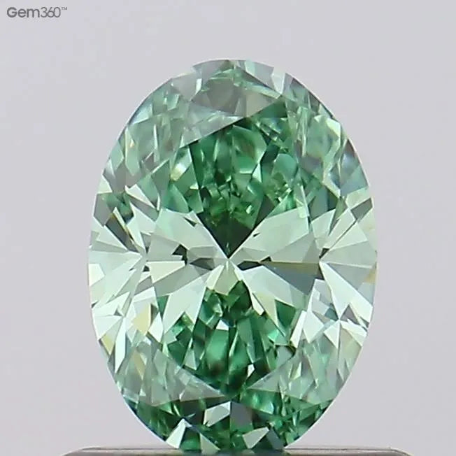 0.56ct Oval Lab Grown Diamond (Colour Fancy Vivid Green, Clarity VVS2, IGI Certified)
