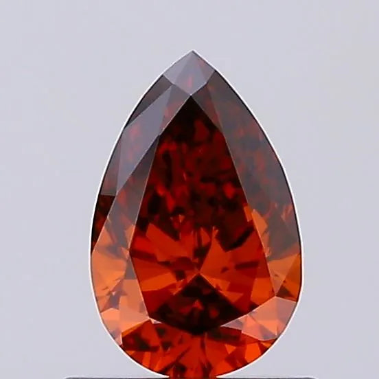 0.56ct Pear Lab Grown Diamond (Colour Fancy Deep Orange, Clarity VVS2, IGI Certified)