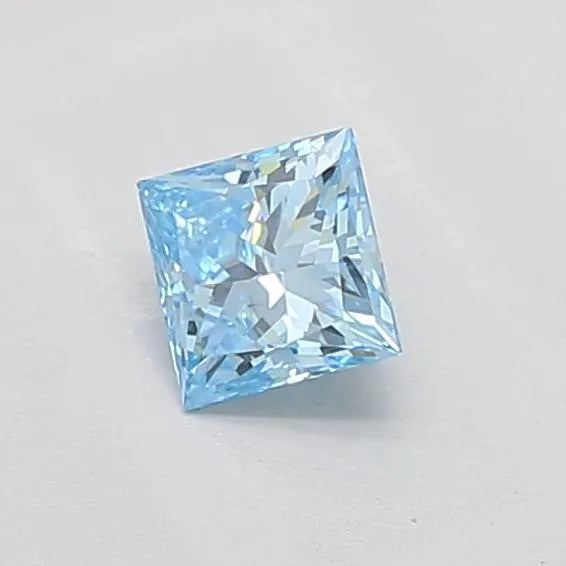 0.56ct Princess Lab Grown Diamond (Colour Fancy Vivid Blue, Clarity VS1, IGI Certified)