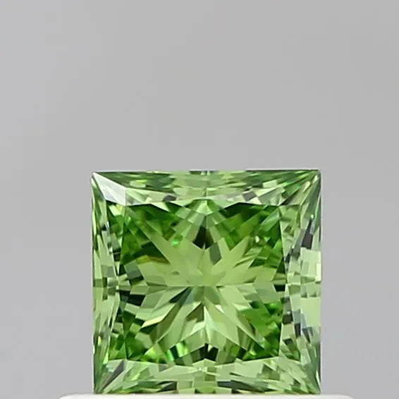 0.56ct Princess Lab Grown Diamond (Colour Fancy Vivid Green, Clarity VS1, IGI Certified)