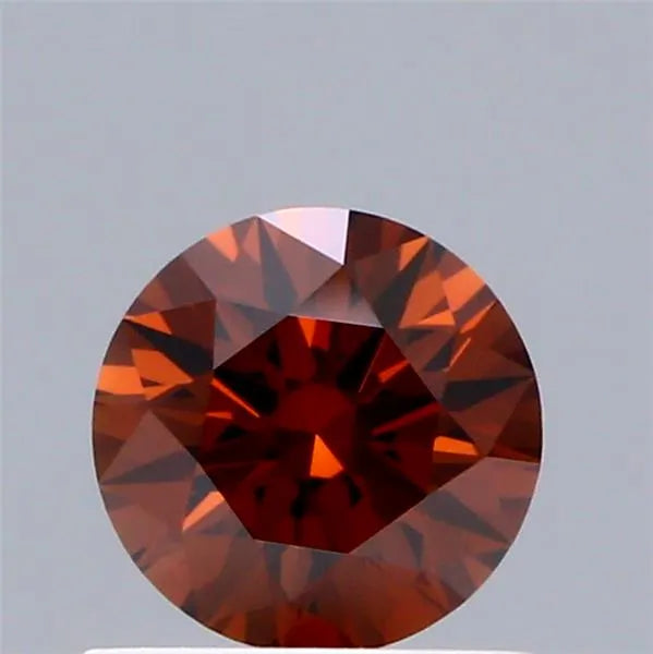 0.56ct Round Lab Grown Diamond (Colour Fancy Deep Orange, Clarity VS1, Cut EX, IGI Certified)