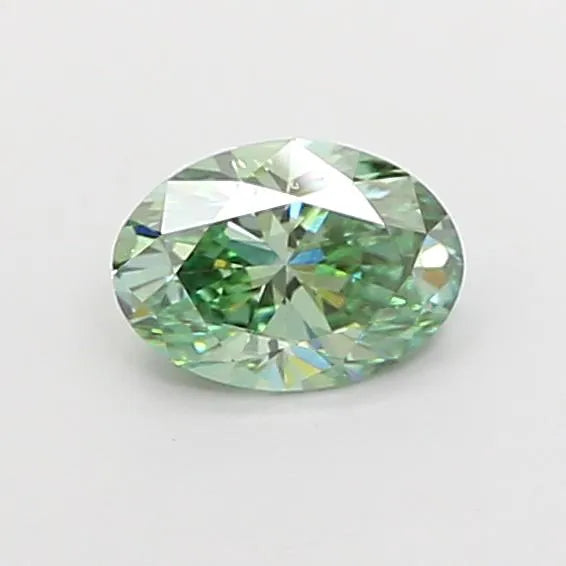 0.57ct Oval Lab Grown Diamond (Colour Fancy Vivid Green, Clarity VVS2, IGI Certified)