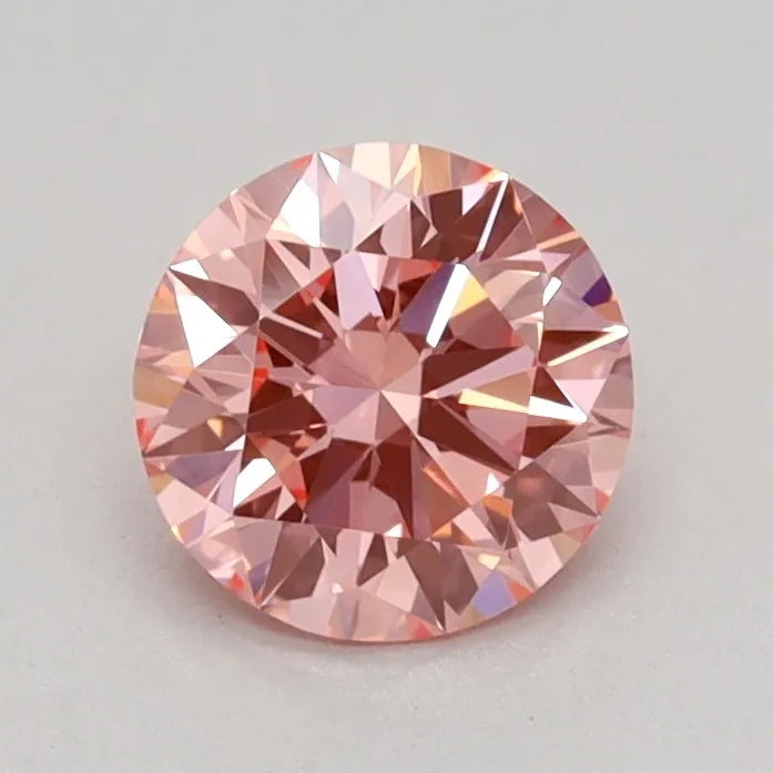 0.57ct Round Lab Grown Diamond (Colour Fancy Vivid Pink, Clarity VVS1, Cut ID, IGI Certified)