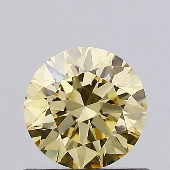0.58ct Round Lab Grown Diamond (Colour Fancy Yellow, Clarity VS1, Cut EX, IGI Certified)