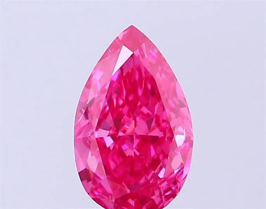 0.59ct Pear Lab Grown Diamond (Colour Fancy Vivid Pink, Clarity VS2, IGI Certified)