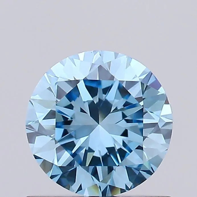 0.59ct Round Lab Grown Diamond (Colour Fancy Vivid Blue, Clarity VS1, Cut VG, IGI Certified)