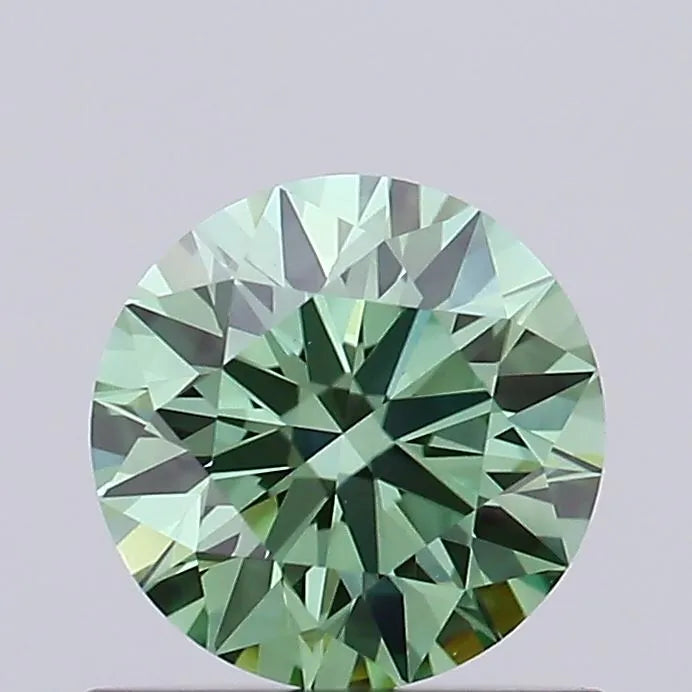 0.59ct Round Lab Grown Diamond (Colour Fancy Vivid Green, Clarity VS1, Cut ID, IGI Certified)