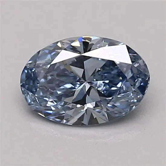 0.60ct Oval Lab Grown Diamond (Colour Fancy Vivid Blue, Clarity VVS2, Cut VG, IGI Certified)