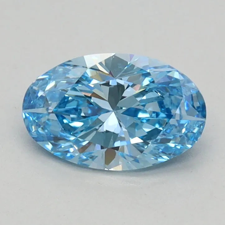 0.60ct Oval Lab Grown Diamond (Colour Fancy Vivid Blue, Clarity VVS2, IGI Certified)