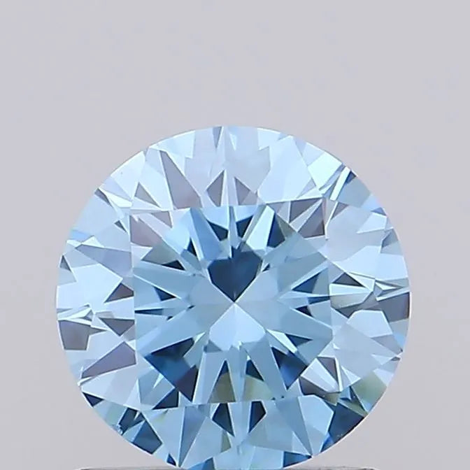 0.60ct Round Lab Grown Diamond (Colour Fancy Vivid Blue, Clarity VS1, Cut ID, IGI Certified)