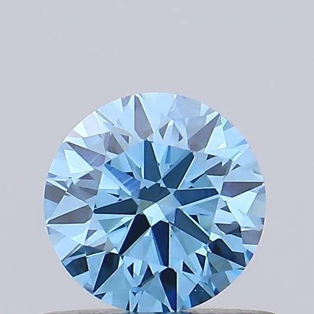 0.60ct Round Lab Grown Diamond (Colour Fancy Vivid Blue, Clarity VS1, Cut ID, IGI Certified)