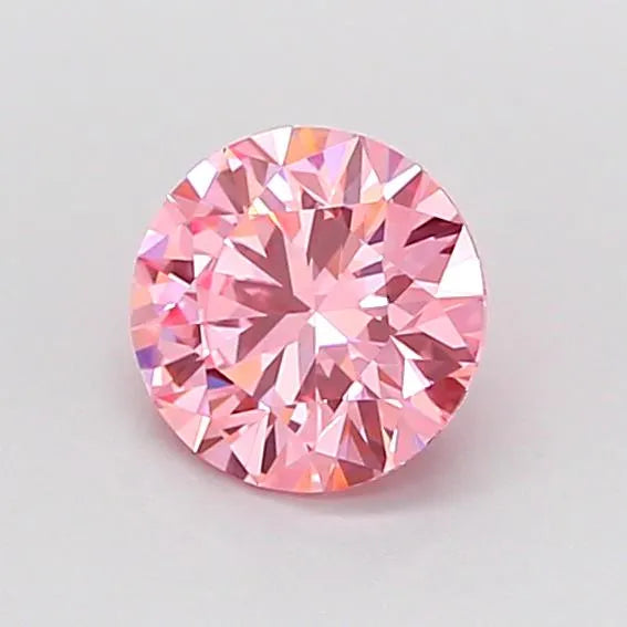 0.60ct Round Lab Grown Diamond (Colour Fancy Vivid Pink, Clarity IF, Cut EX, IGI Certified)