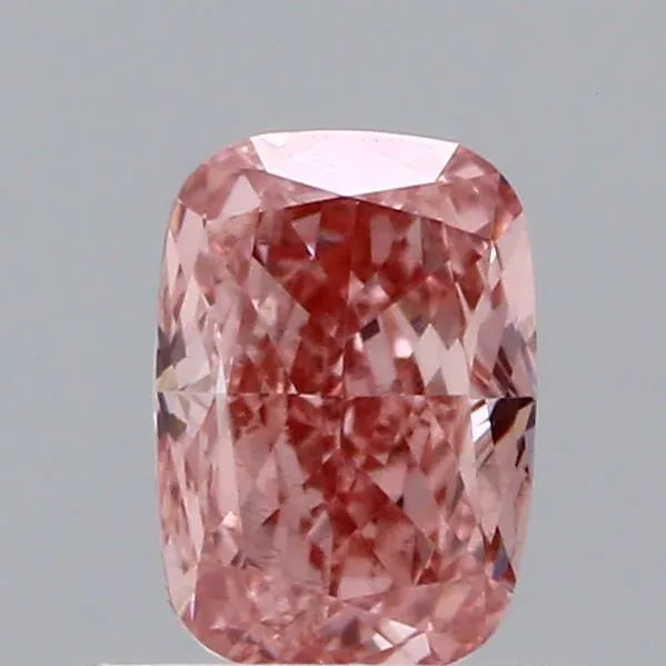0.61ct Cushion brilliant Lab Grown Diamond (Colour Fancy Vivid Brownish Pink, Clarity VS2, IGI Certified)