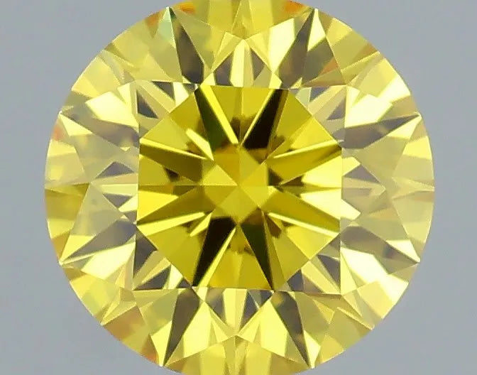 0.61ct Round Lab Grown Diamond (Colour Fancy Vivid Yellow, Clarity VVS1, Cut ID, IGI Certified)