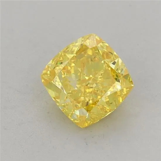 0.62ct Cushion brilliant Lab Grown Diamond (Colour Fancy Vivid Yellow, Clarity VVS2, IGI Certified)