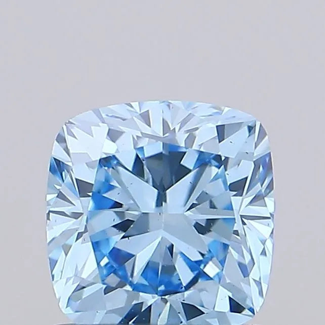 0.62ct Cushion modified Lab Grown Diamond (Colour Fancy Vivid Blue, Clarity VS2, IGI Certified)