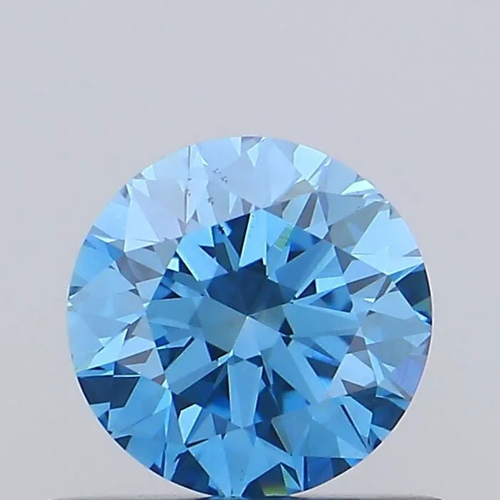 0.63ct Round Lab Grown Diamond (Colour Fancy Vivid Blue, Clarity VS1, Cut ID, IGI Certified)