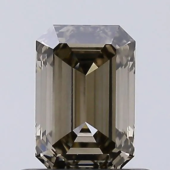 0.64ct Emerald Lab Grown Diamond (Colour Fancy Yellowish Gray, Clarity VVS2, IGI Certified)