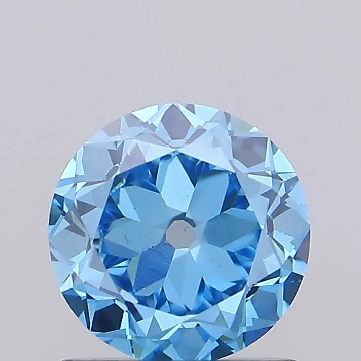 0.64ct European cut Lab Grown Diamond (Colour Fancy Vivid Blue, Clarity VVS2, IGI Certified)