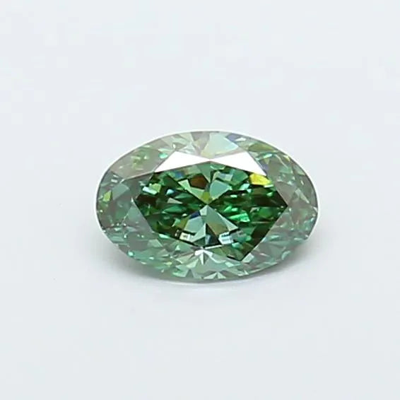 0.64ct Oval Lab Grown Diamond (Colour Fancy Vivid Green, Clarity VS1, IGI Certified)