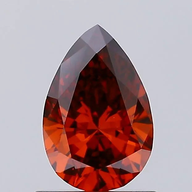 0.64ct Pear Lab Grown Diamond (Colour Fancy Deep Orange, Clarity VS1, IGI Certified)