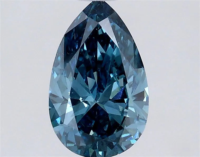 0.64ct Pear Lab Grown Diamond (Colour Fancy Vivid Blue, Clarity VS1, IGI Certified)
