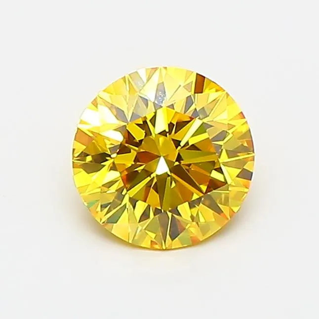 0.64ct Round Lab Grown Diamond (Colour Fancy Vivid Yellow, Clarity VS1, Cut ID, IGI Certified)