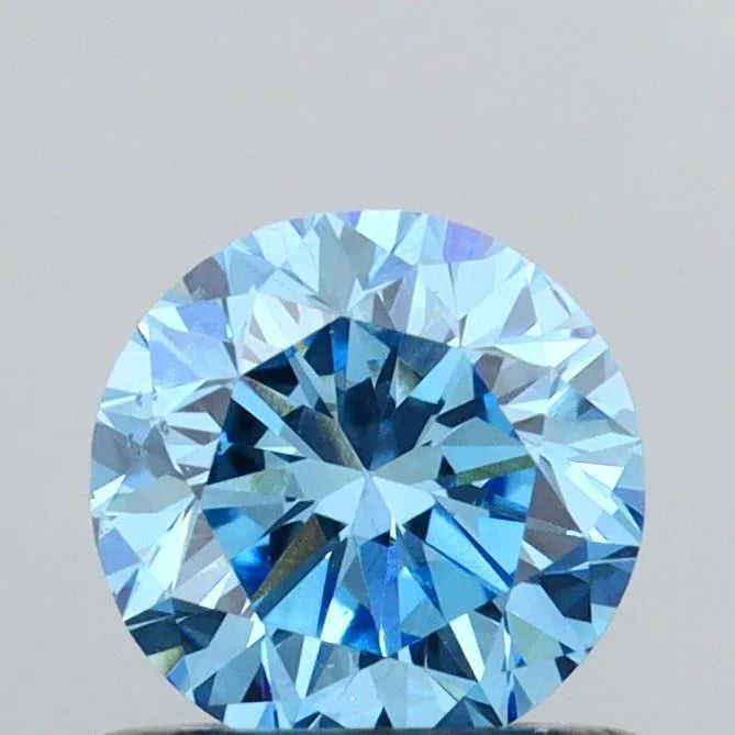 0.66ct Round Lab Grown Diamond (Colour Fancy Vivid Blue, Clarity VS2, Cut VG, IGI Certified)