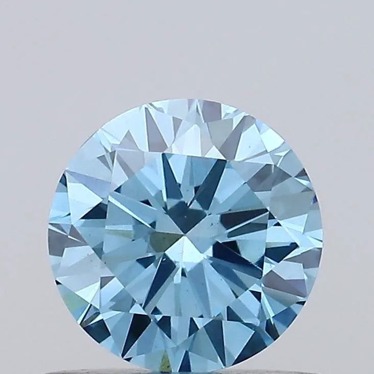 0.67ct Round Lab Grown Diamond (Colour Fancy Vivid Blue, Clarity VS1, Cut EX, IGI Certified)