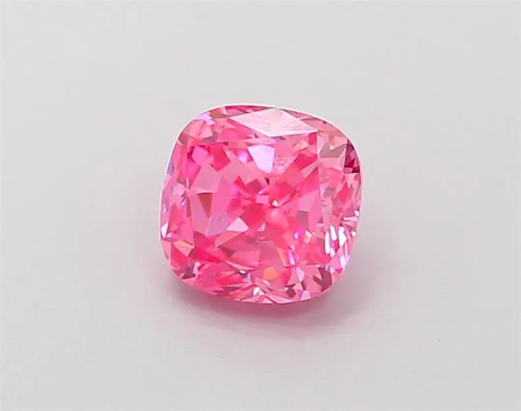 0.68ct Cushion modified Lab Grown Diamond (Colour Fancy Vivid Pink, Clarity VS1, IGI Certified)