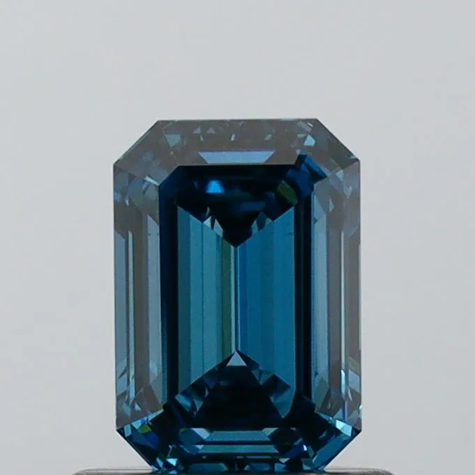 0.68ct Emerald Lab Grown Diamond (Colour Fancy Vivid Blue, Clarity VS1, IGI Certified)
