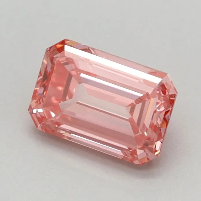 0.68ct Emerald Lab Grown Diamond (Colour Fancy Vivid Pink, Clarity VVS2, IGI Certified)
