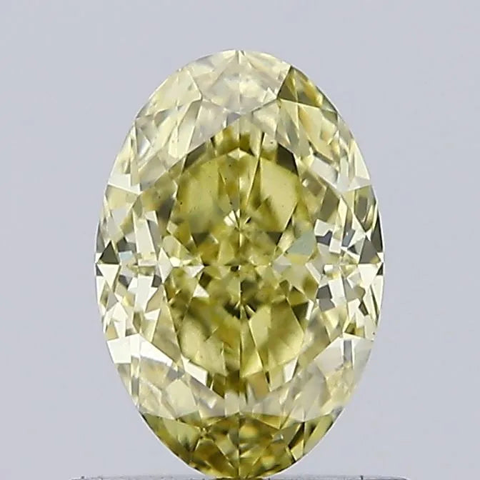 0.68ct Oval Lab Grown Diamond (Colour Fancy Intense Yellow, Clarity VS1, Cut GD, IGI Certified)