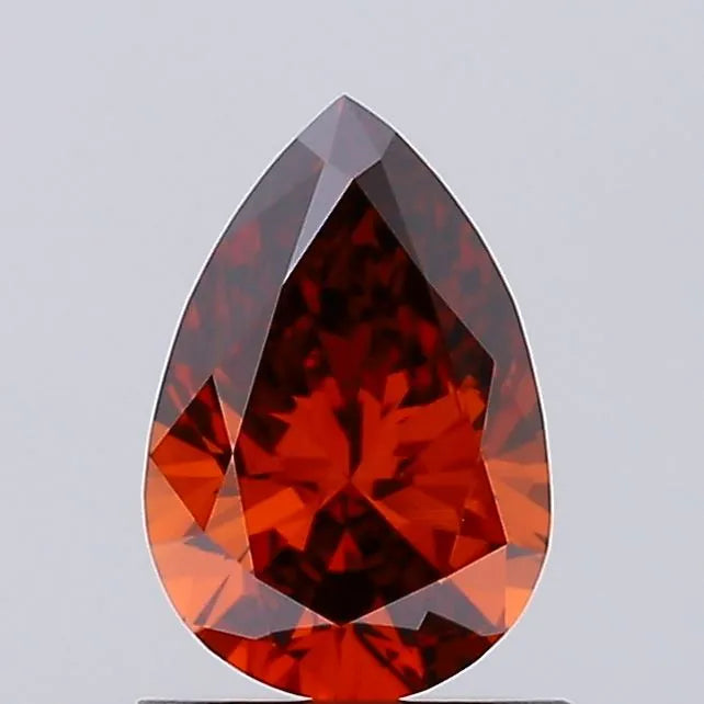 0.68ct Pear Lab Grown Diamond (Colour Fancy Deep Orange, Clarity VS1, IGI Certified)