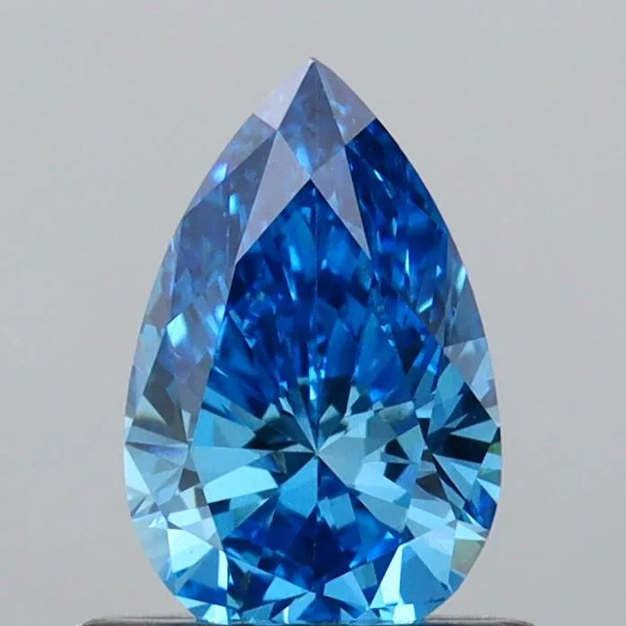 0.68ct Pear Lab Grown Diamond (Colour Fancy Vivid Blue, Clarity VS1, IGI Certified)