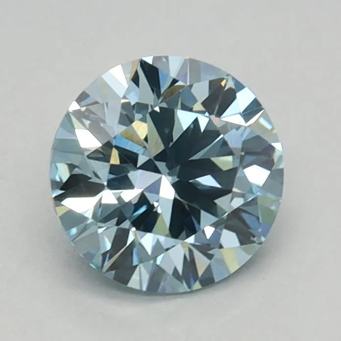 0.68ct Round Lab Grown Diamond (Colour Fancy Vivid Blue, Clarity VVS2, Cut ID, IGI Certified)
